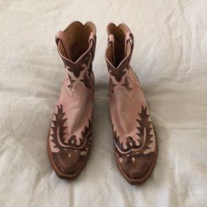 Hand made Lucchese boots.  Never worn.  Brn/pink
